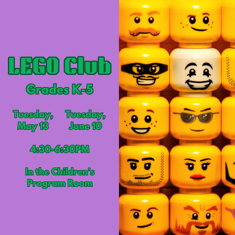 A variety of LEGO figure heads.